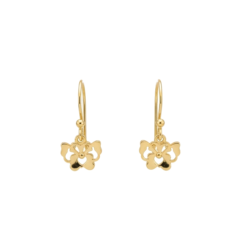 گوشواره طلا سری مینیمال طرح نغمه پروانه