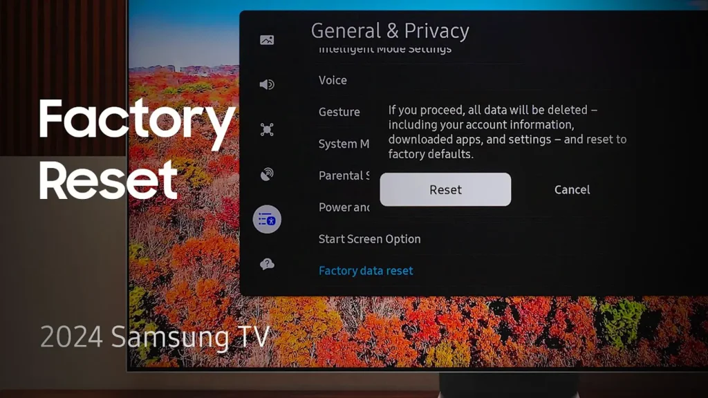 ریست کردن تلویزیون سامسونگ