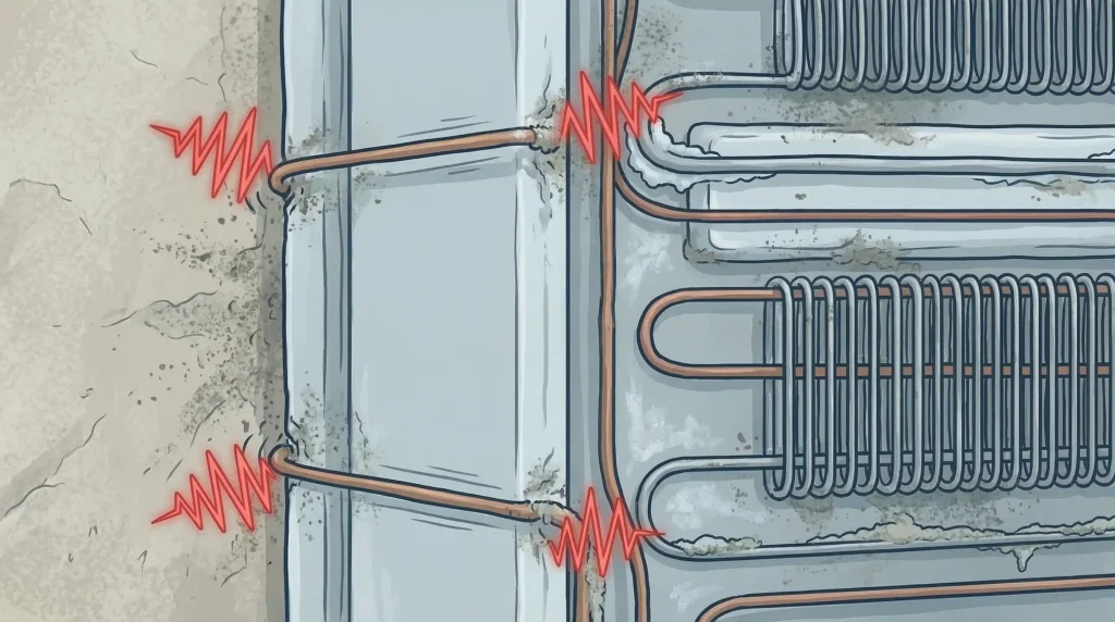 تماس لولهها یا قطعات پشتی با بدنه یا دیوار