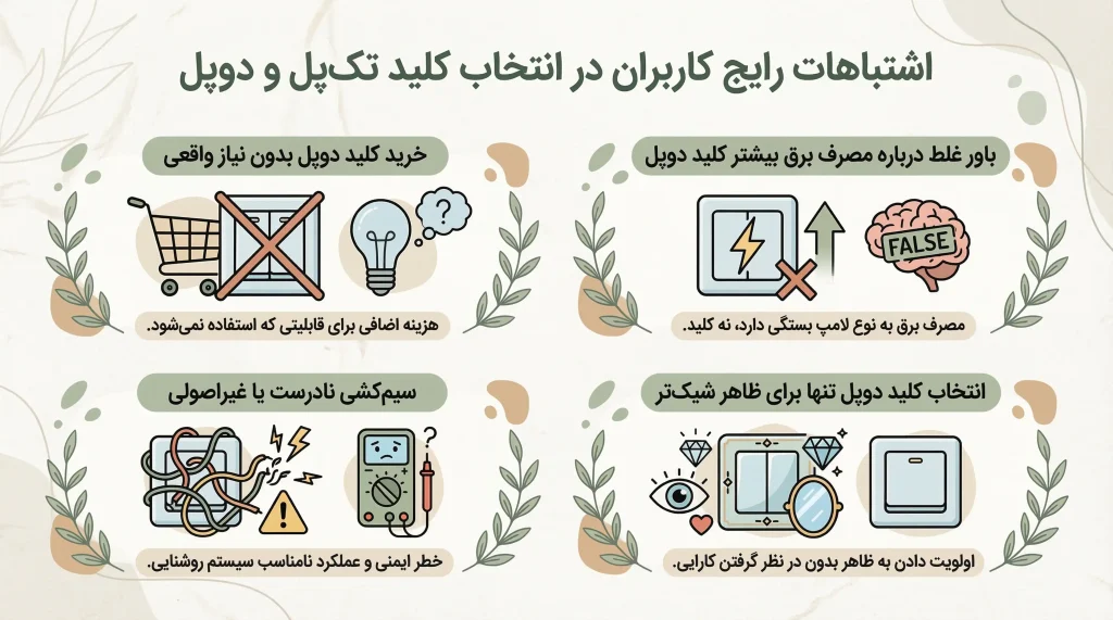 اشتباهات رایج کاربران در انتخاب کلید تک پل و دوپل