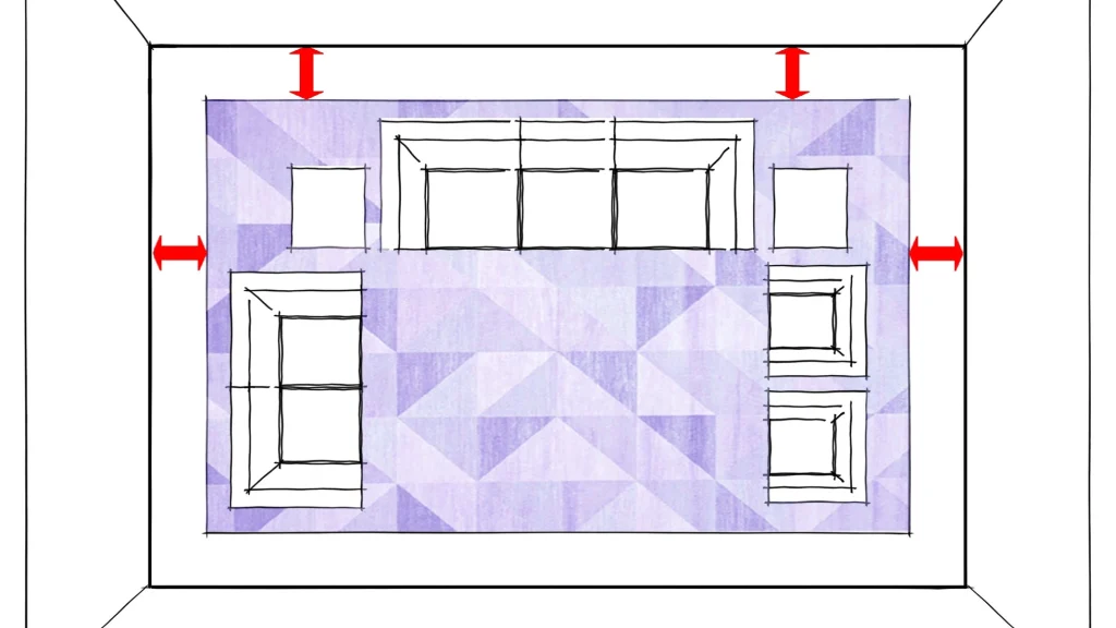 فاصله استاندارد فرش از دیوارها