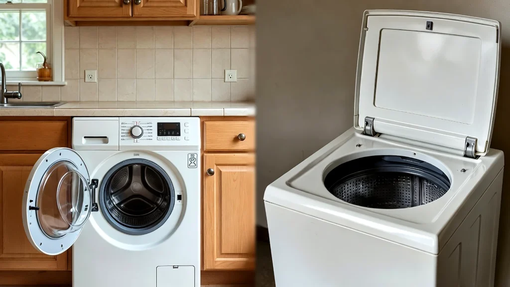 مقایسه ماشین لباسشویی درب از جلو و درب از بالا از نظر فضای مورد نیاز و امکان نصب