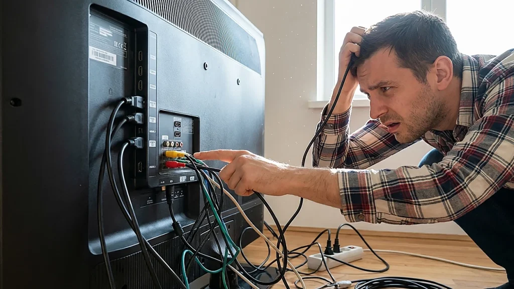 اتصال نامناسب کابل‌ها و ورودی‌ها