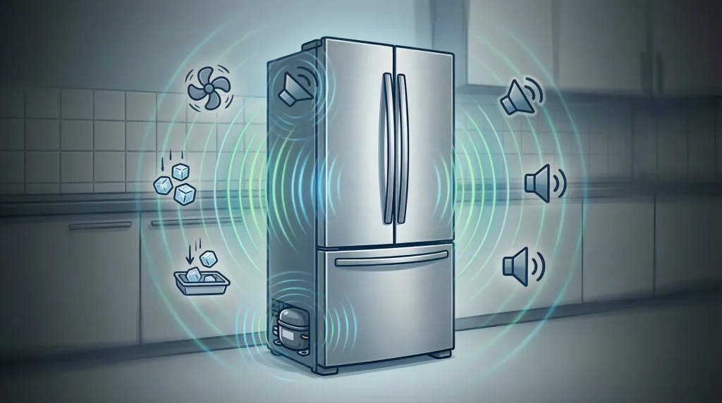 صدای طبیعی عملکرد یخچال (حالت عادی)