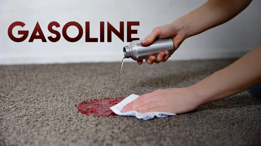 پاک کردن لاک از روی فرش با بنزین