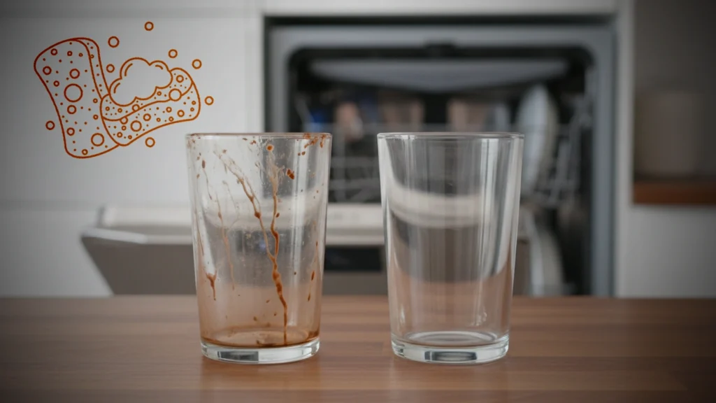 باقی ماندن چربی و مواد غذایی روی لیوان