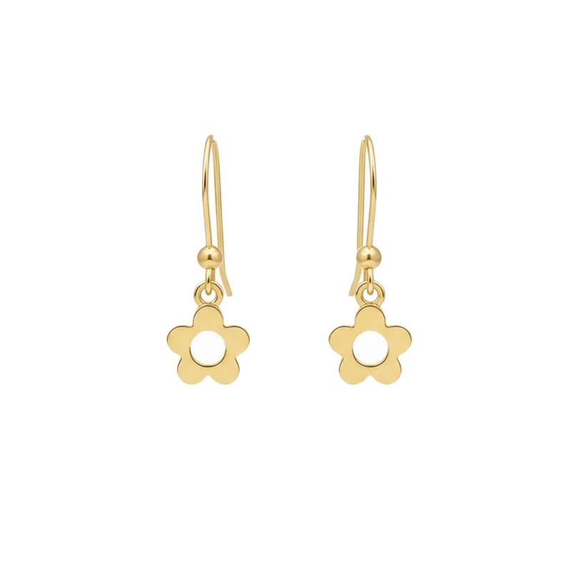 گوشواره طلا سری مینیمال طرح گل توپر