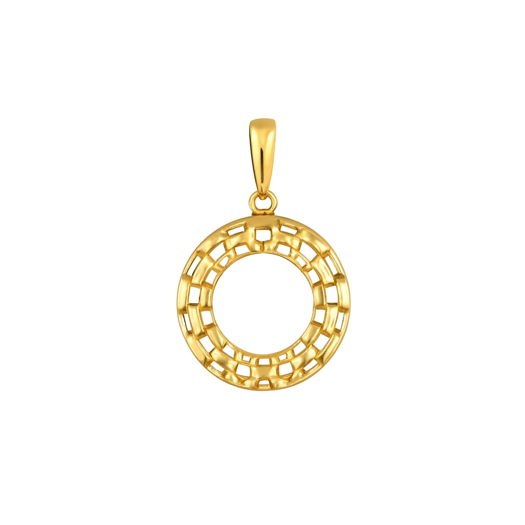 پلاک گردنی طلا مینیمالیست طرح حلقه جاوید