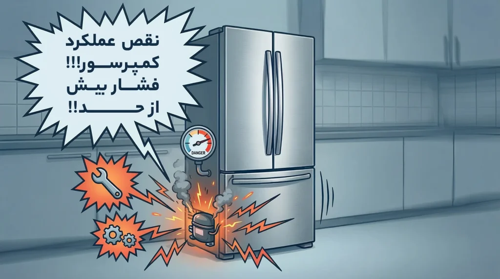 خرابی یا فشار بیش از حد روی کمپرسور