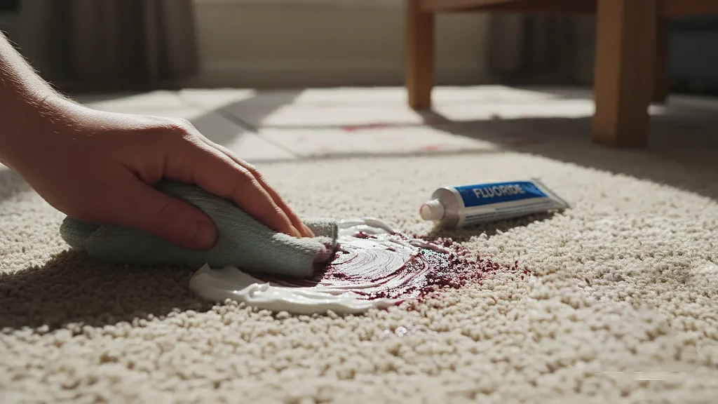 پاک کردن لاک از روی فرش با خمیر دندان