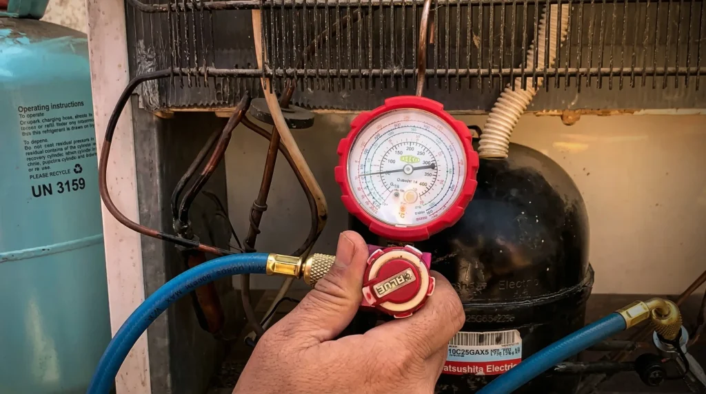 کمبود یا نشتی گاز مبرد