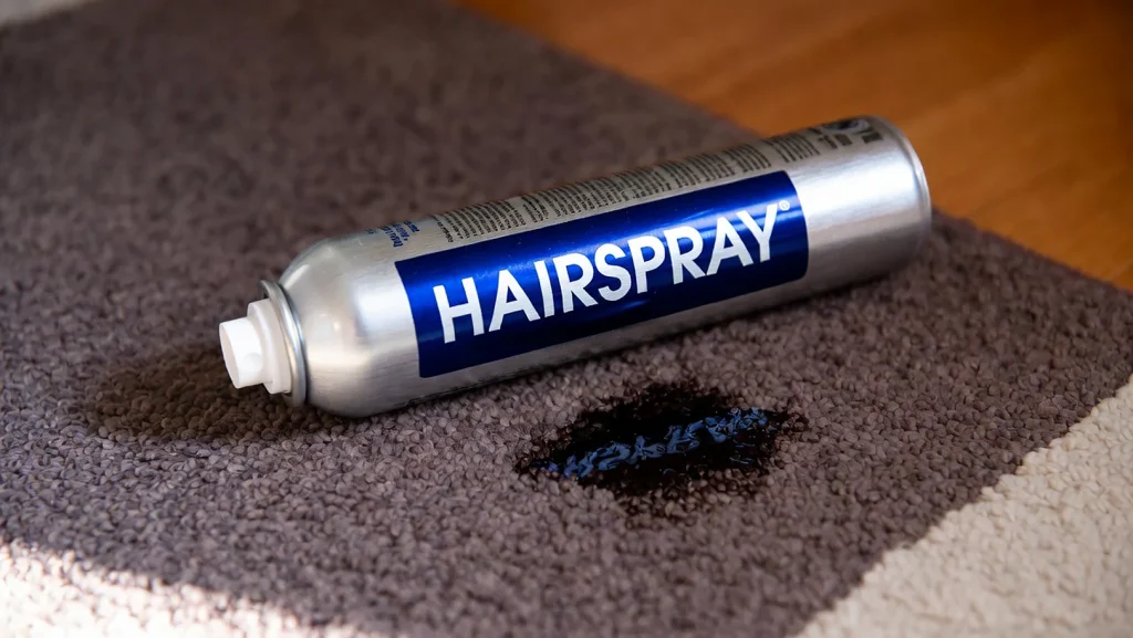 پاک کردن لاک از روی فرش با اسپری یا تافت مو