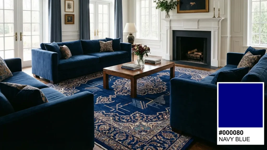 فرش سرمه‌ای؛ کلاسیک، عمیق و پرطرفدار