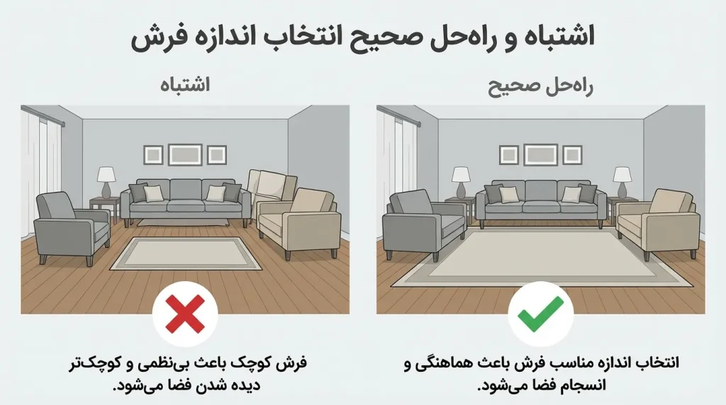 انتخاب فرش خیلی کوچک
