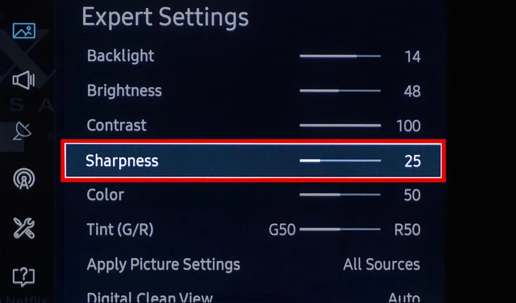 تنظیم Sharpness