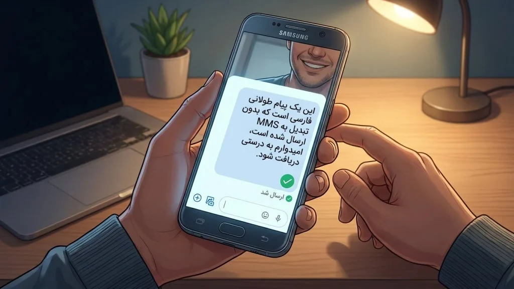 مشکل ارسال پیامک طولانی در سامسونگ