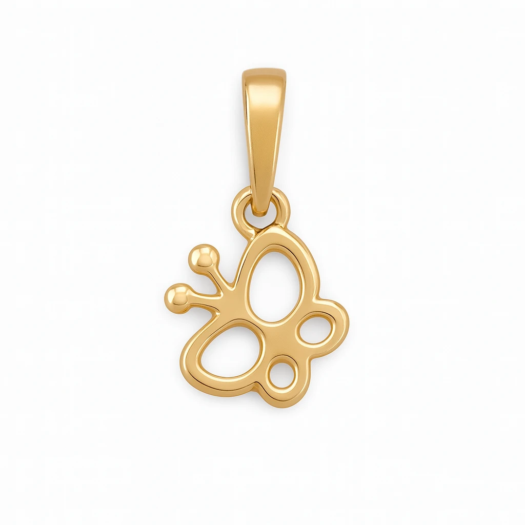 پلاک گردنی طلا مینیمالیست طرح شاپرک