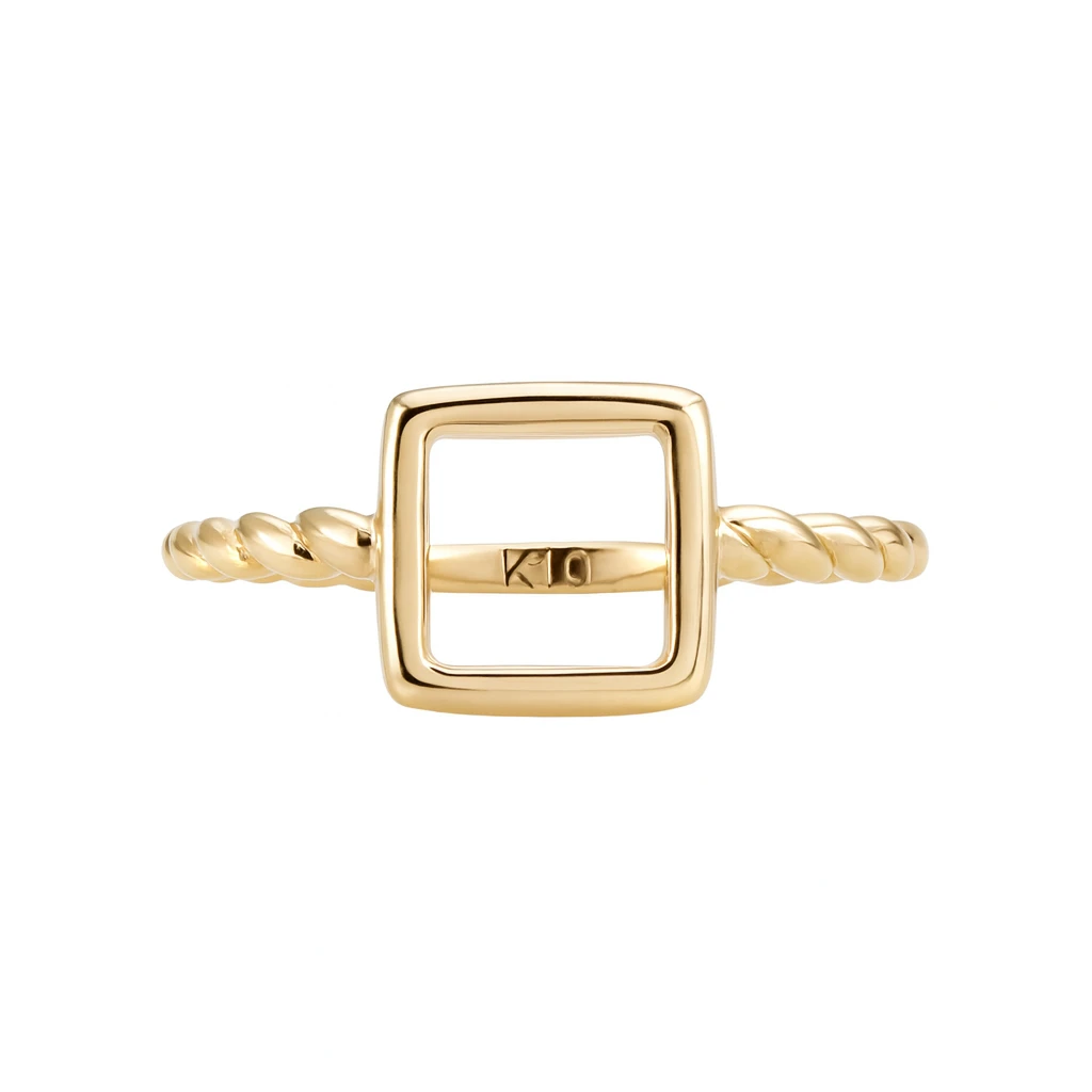 انگشتر طلا مینیمال طرح مربع