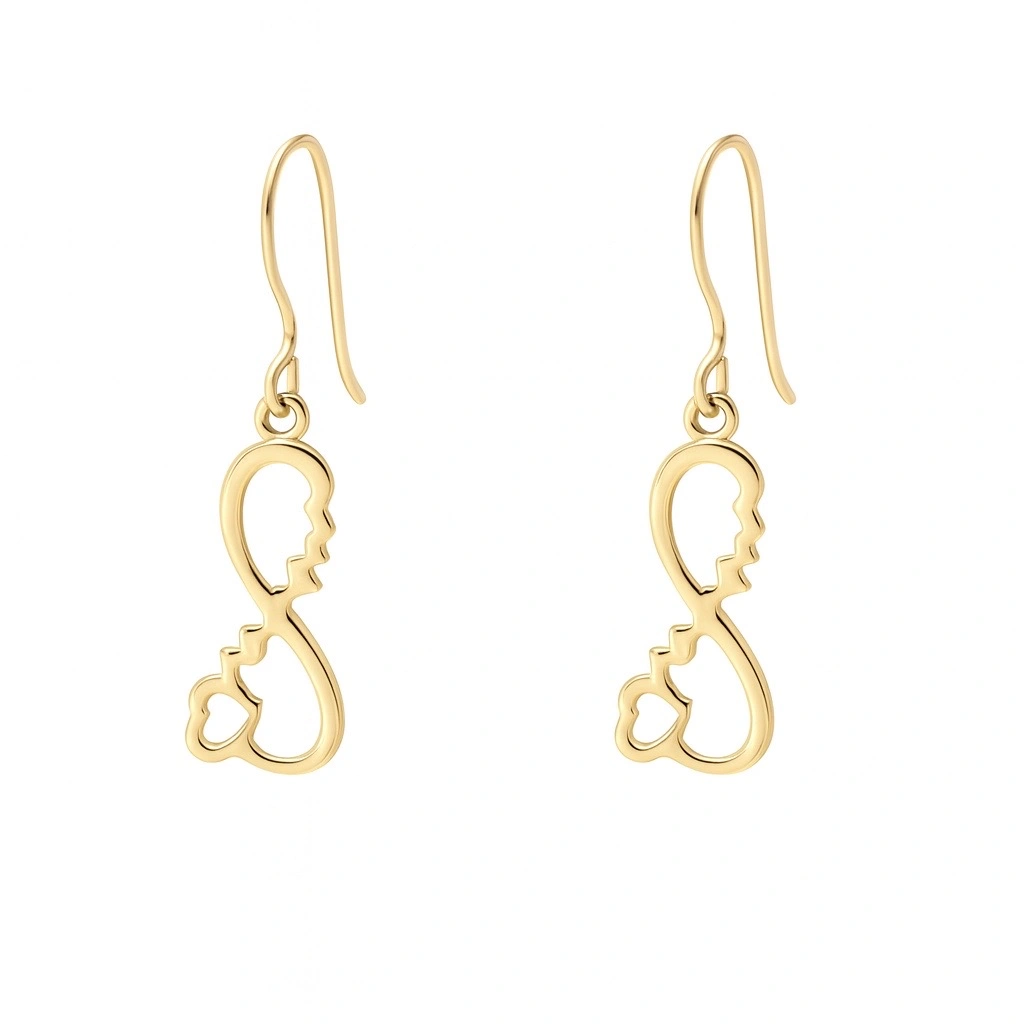 گوشواره طلا سری مینیمال طرح امگا ترکیبی