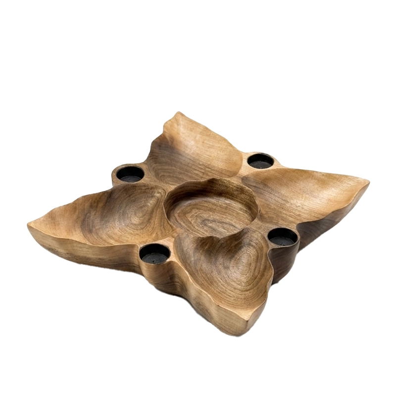 مزه خوری چهار خانه چوب گردو کیو وود کد 3008