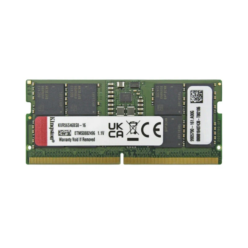 رم لپ تاپ DDR5 تک کاناله 5600 مگاهرتز CL46 کینگستون مدل KVR ظرفیت 16 گیگابایت