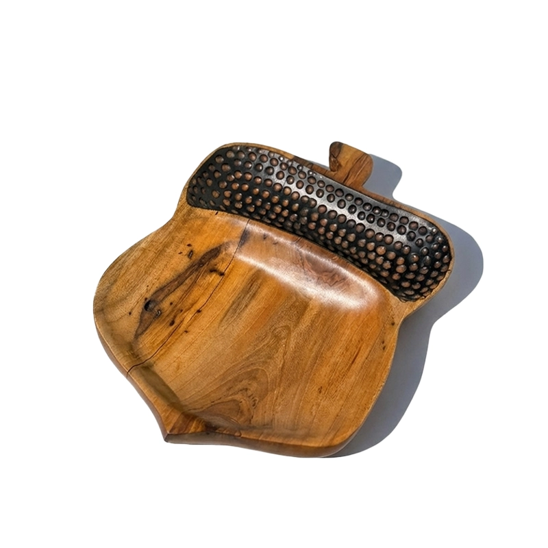 میوه خوری چوبی دست ساز طرح بلوط کیو وود کد 3012 چوب گردو طبیعی