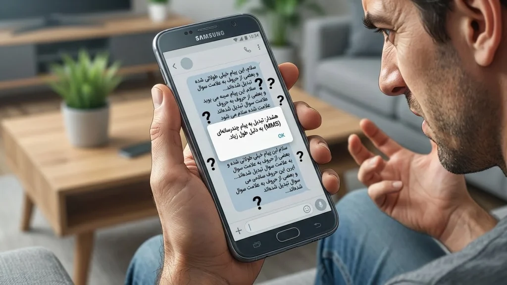 علت ارسال نشدن پیامک طولانی در گوشی سامسونگ