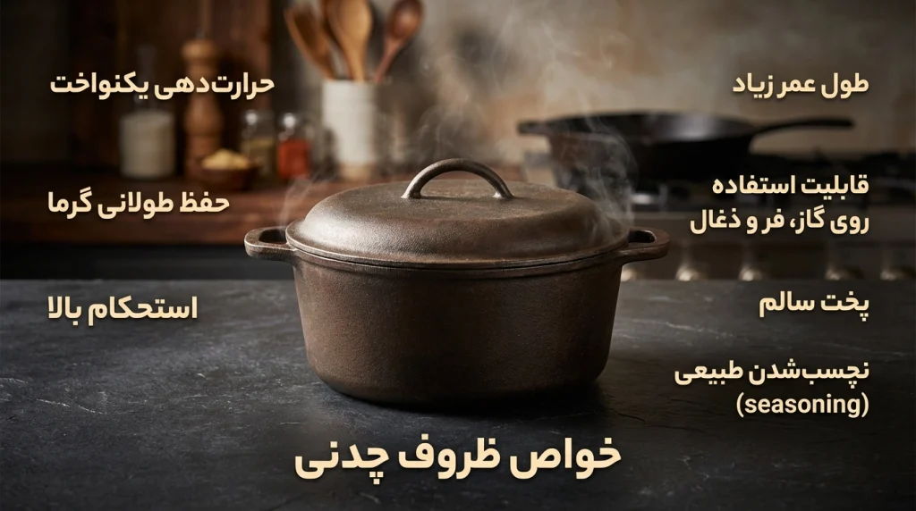 خواص ظروف چدنی: چرا اینقدر مورد توجه قرار گرفتهاند؟