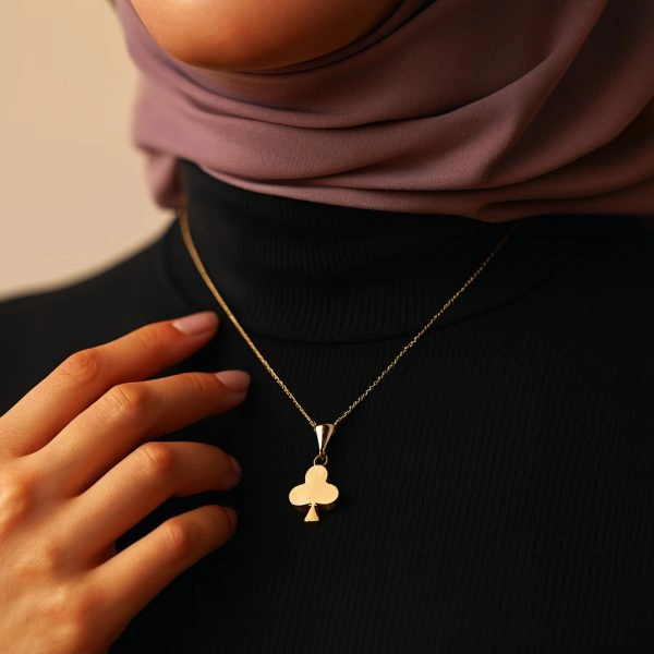 پلاک گردنی طلا مینیمالیست طرح گشنیز