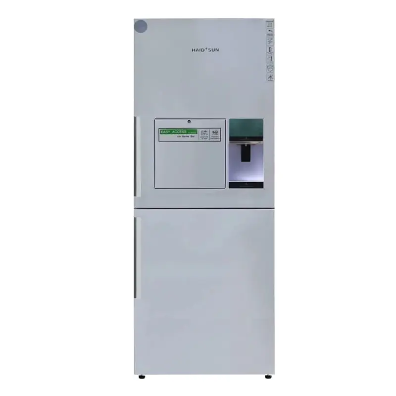 یخچال فریزر کمبی فریزر پایین هایدسان مدل 337 یخساز دستی آبریز اتوماتیک هوم بار