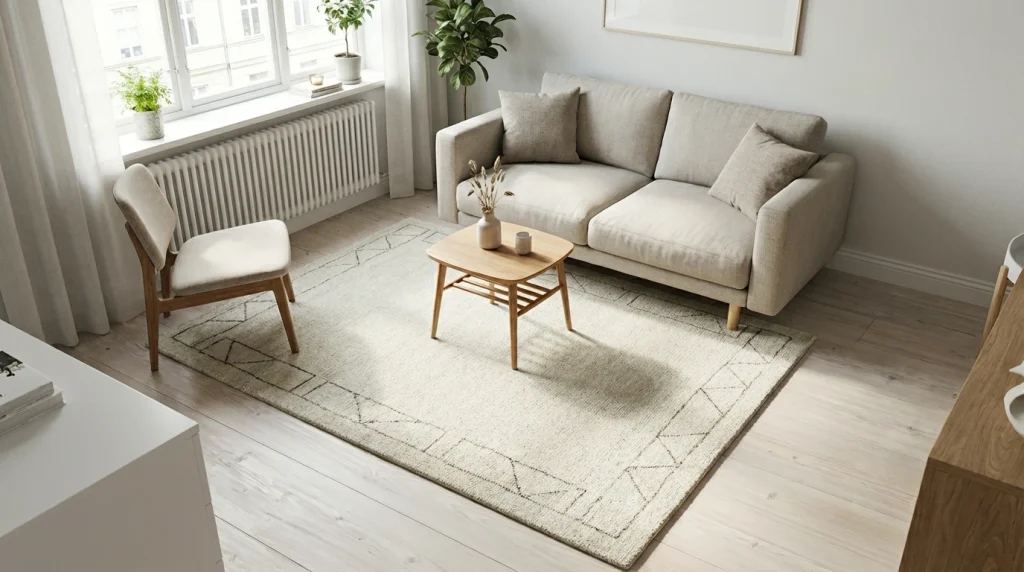 نحوه انتخاب اندازه مناسب فرش برای خانه‌های کوچک