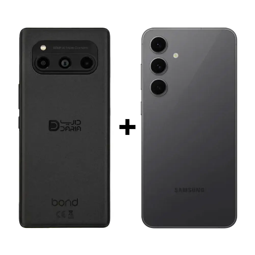 پکیج الماس - سامسونگ S24 FE مشکی ظرفیت 256 گیگابایت رم 8 + داریا Bond مشکی ظرفیت 256 گیگابایت رم 8