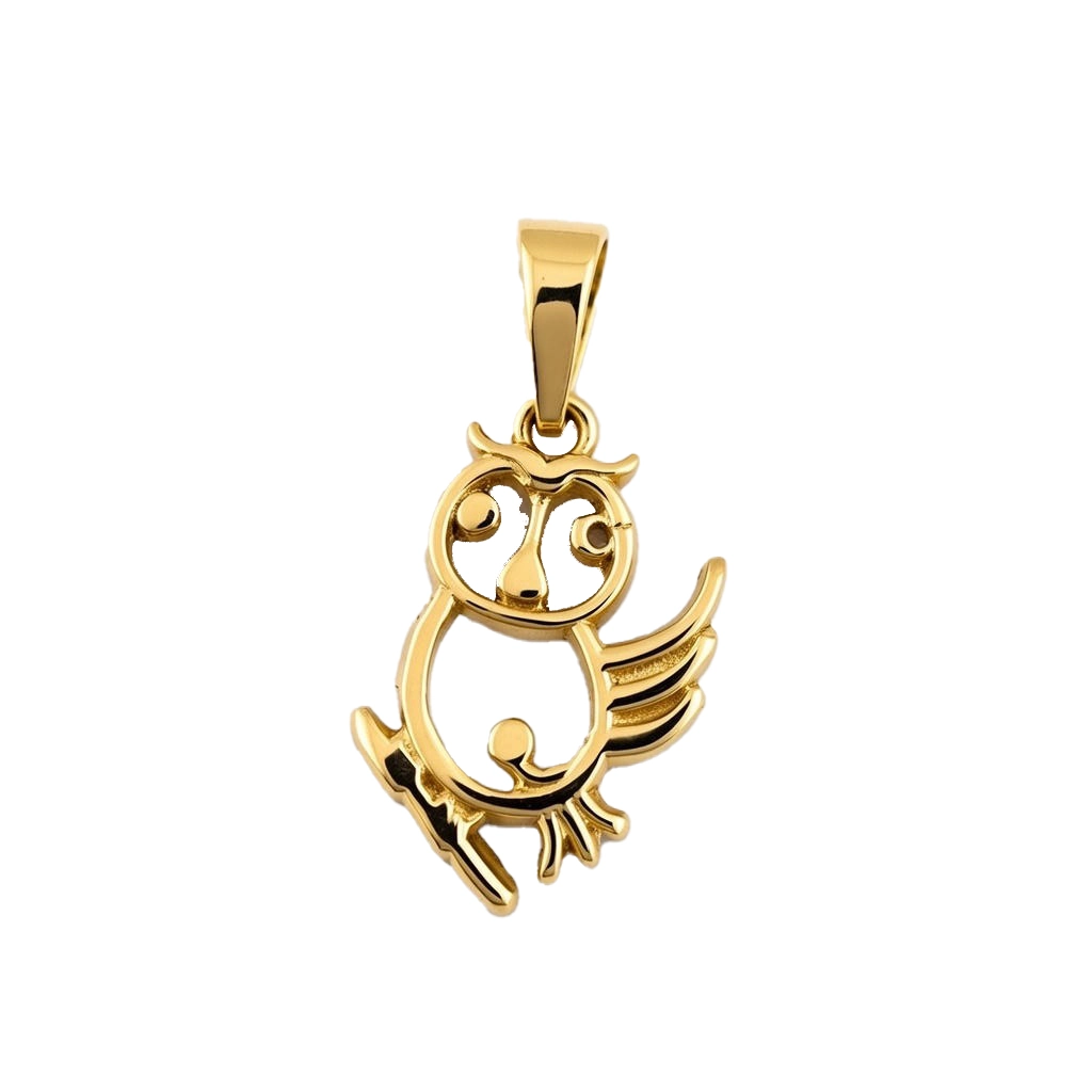 پلاک گردنی طلا مینیمالیست طرح جغدی