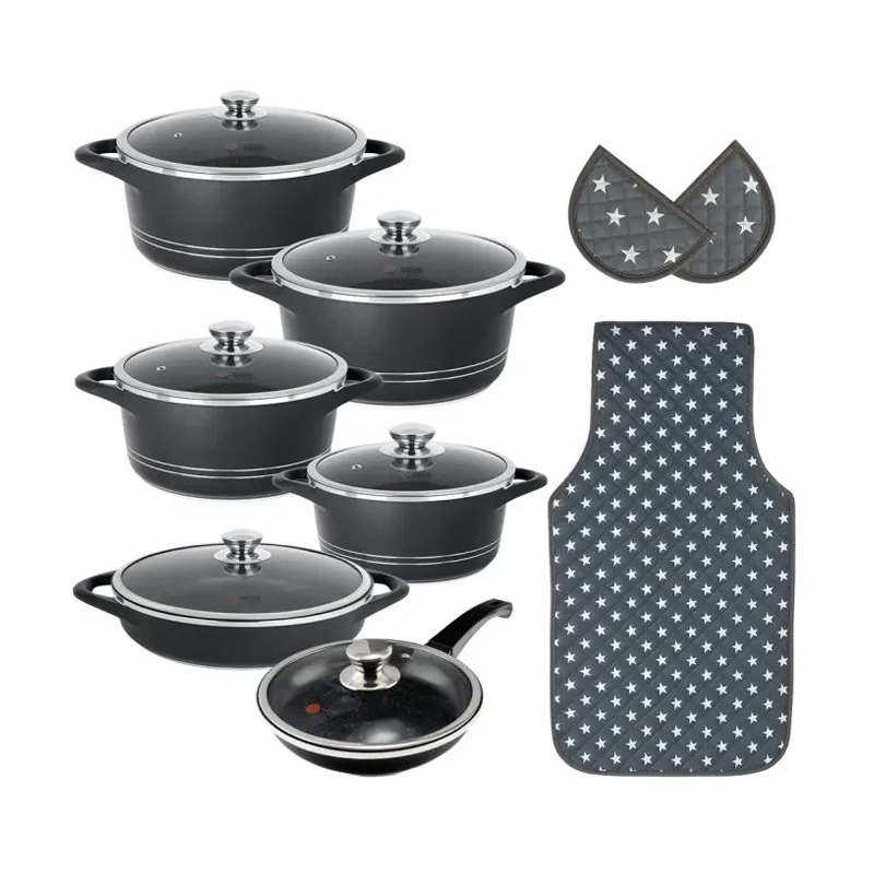 سرویس قابلمه 15 پارچه طرح ایتالیا B جنس بدنه آلومینیوم