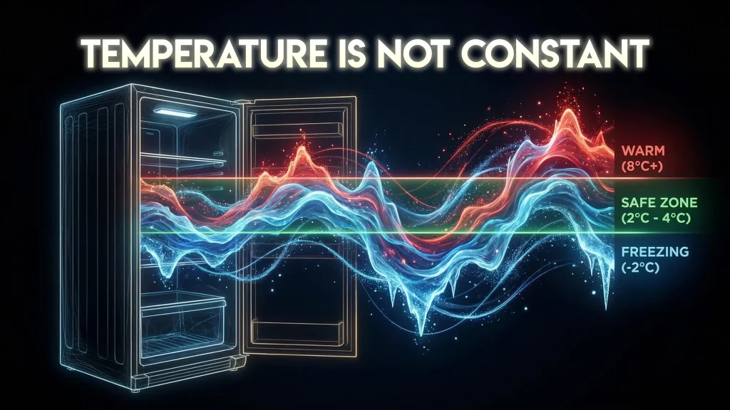 نوسان درجه دمای یخچال