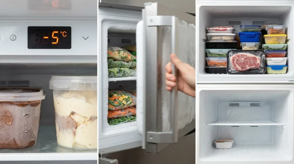 علت آب شدن مواد غذایی در فریزر