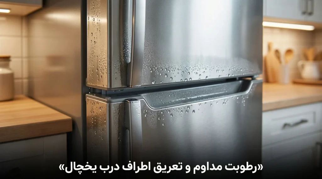 رطوبت مداوم و تعریق اطراف درب یخچال