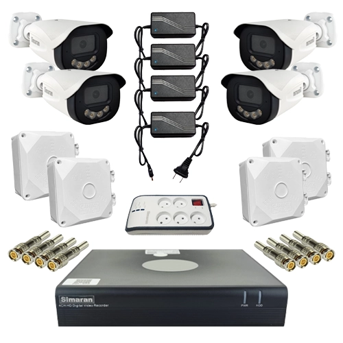 پکیج دوربین مداربسته 4 کانال 5 مگاپیکسل HD سیماران HD4CH5MP-212751