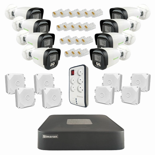 پکیج دوربین مداربسته 8 کانال 4 مگاپیکسل IP سیماران IP8CH4MP-212756