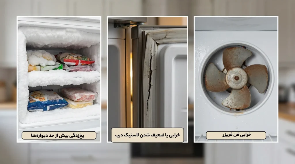 علت آب شدن مواد غذایی در فریزر