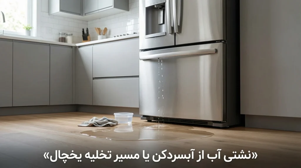 نشتی آب از آبسردکن یا مسیر تخلیه یخچال
