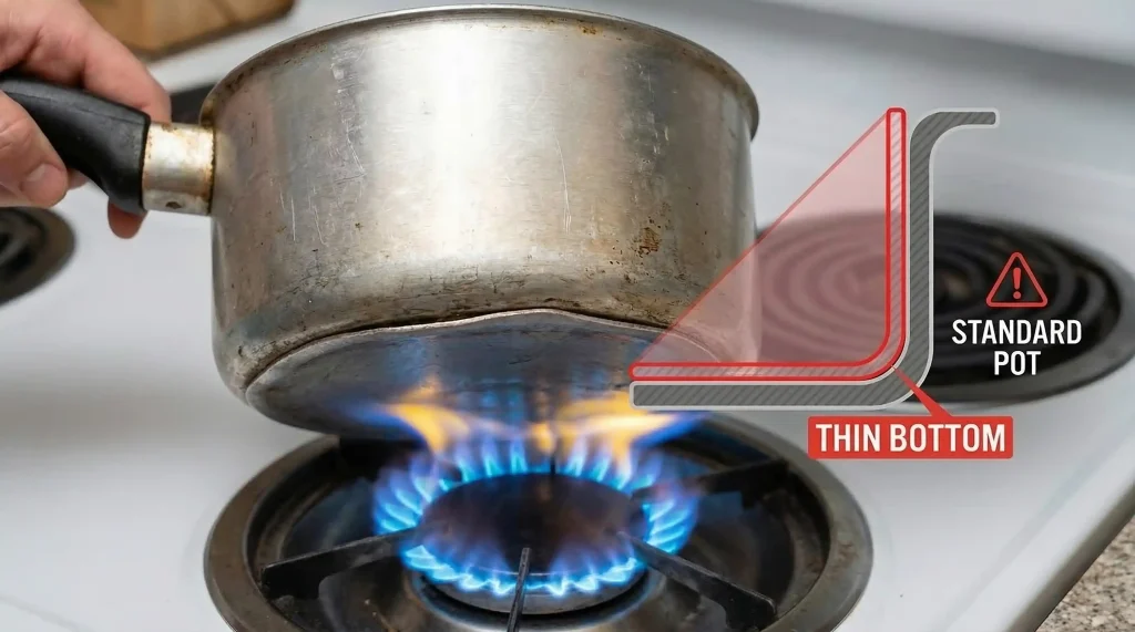 کیفیت پایین یا کف نازک قابلمه