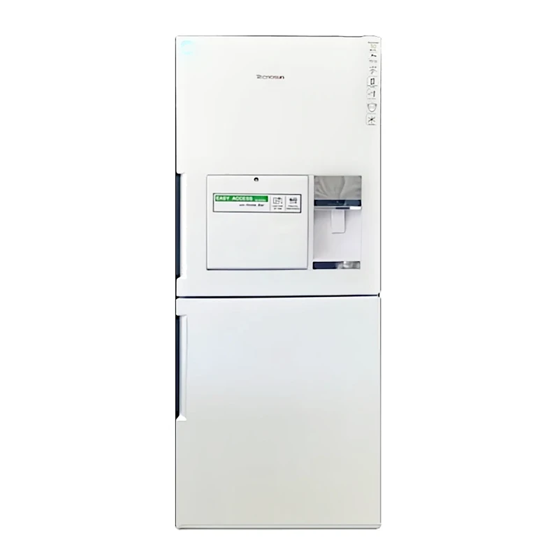 یخچال فریزر کمبی فریزر پایین تکنوسان مدل AKRF-NF337 یخساز دستی آبریز دار هوم بار دار