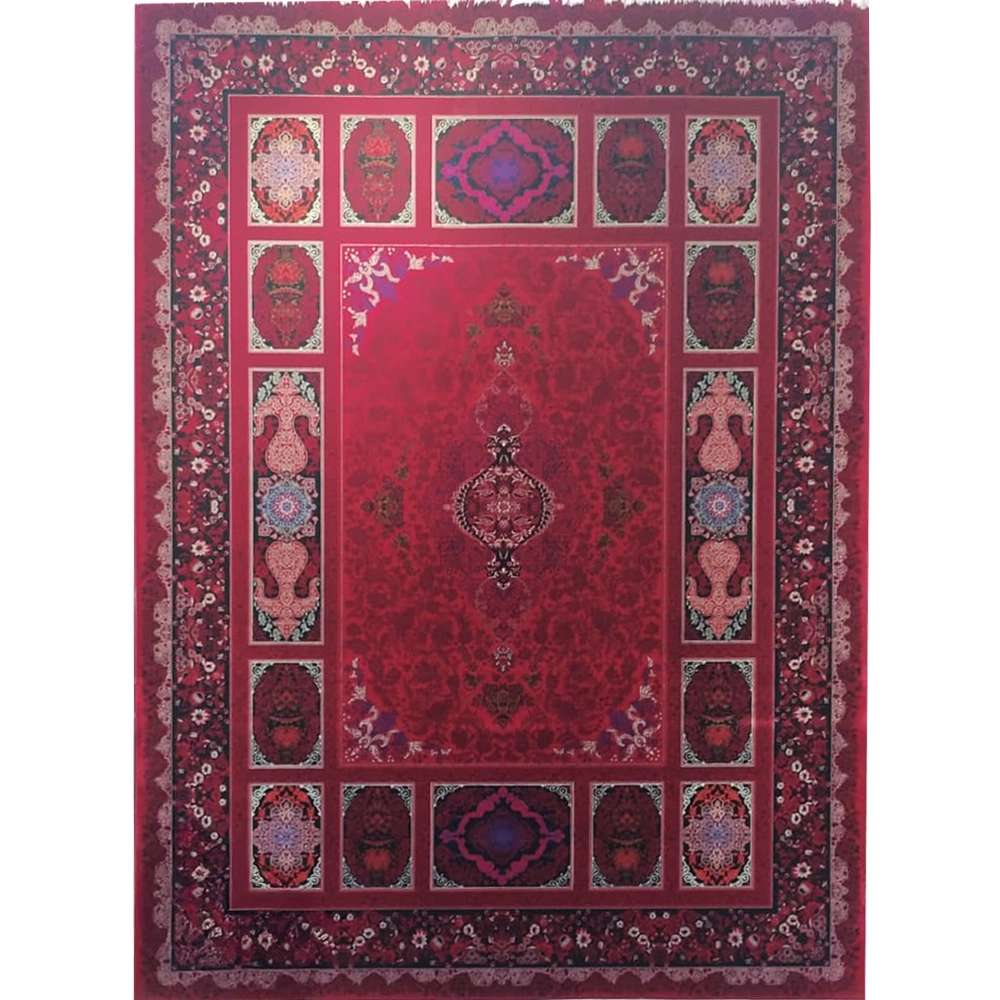 فرش 700 شانه تراکم 2550 نگین فیروزه مدل دانسون زمینه روناسی