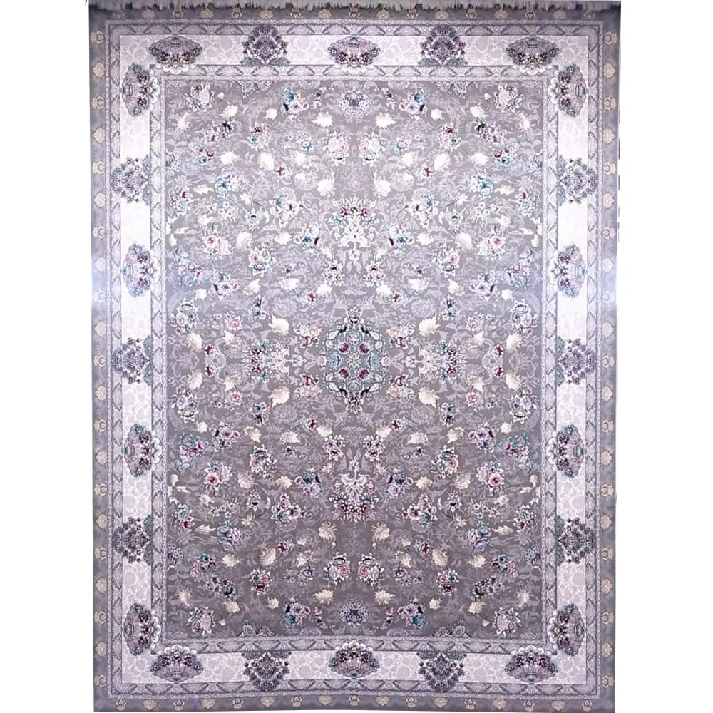 فرش 700 شانه تراکم 2550 نگین فیروزه مدل مدل آتوسا زمینه فیلی