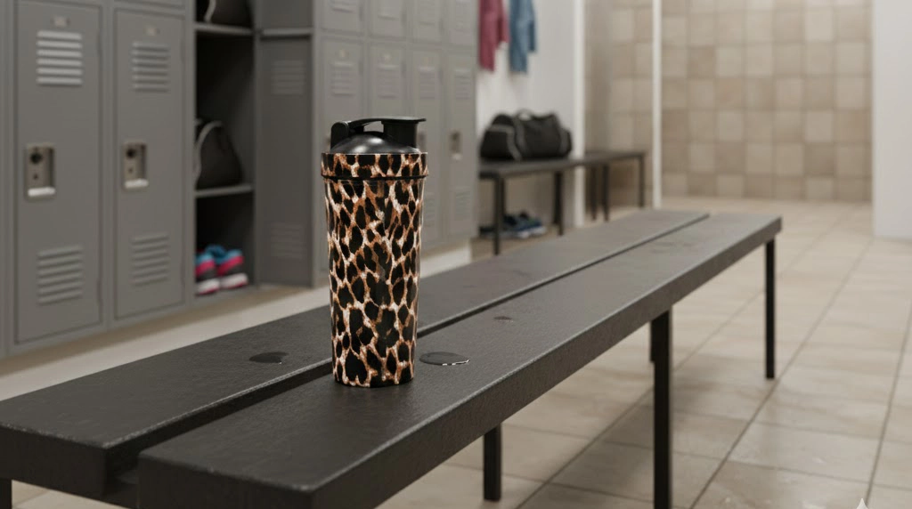 شیکر یک تیکه فلزی استیل 700 میلی لیتر طرح پلنگی