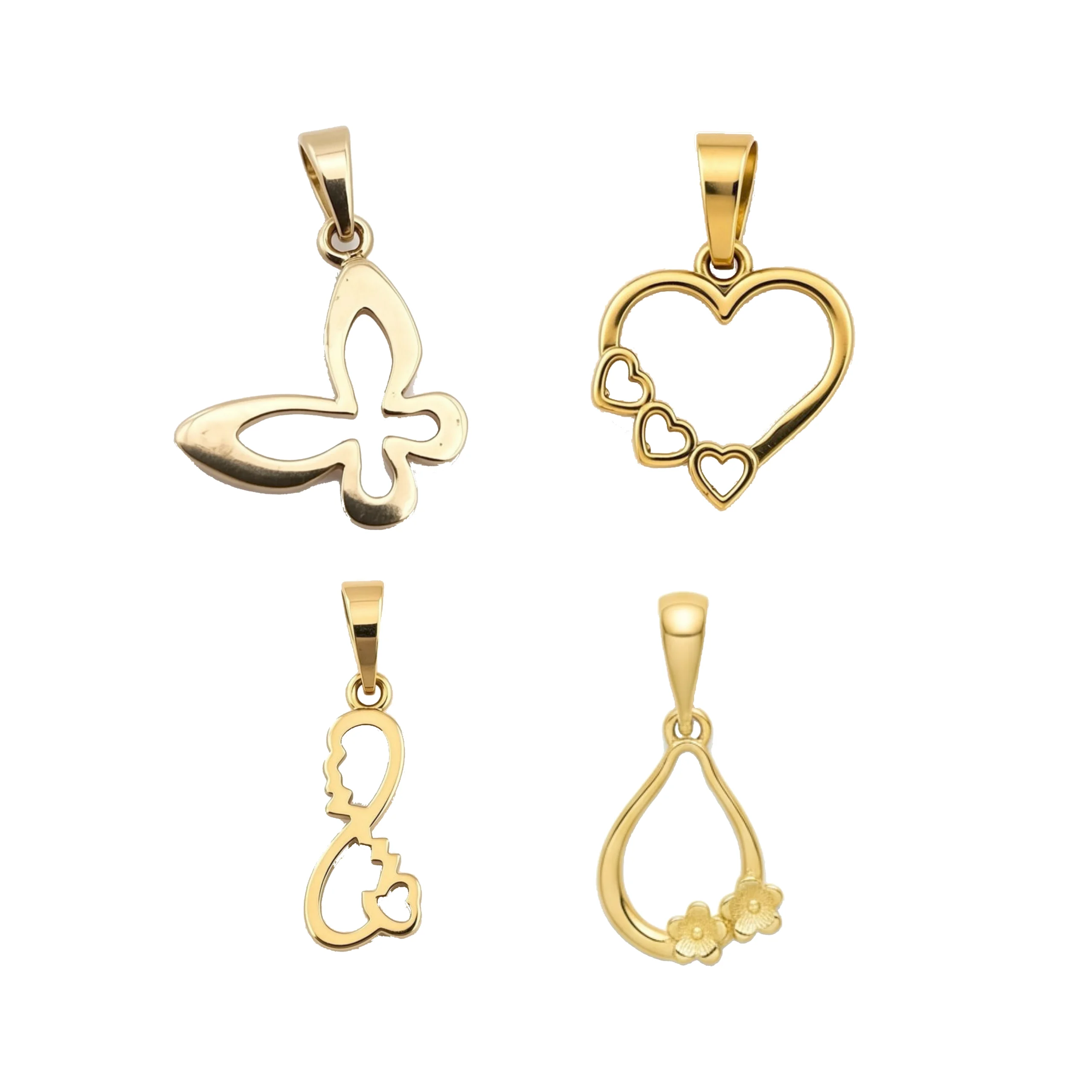 ست طلا چهار عددی پلاک گردنی طرح سارینا