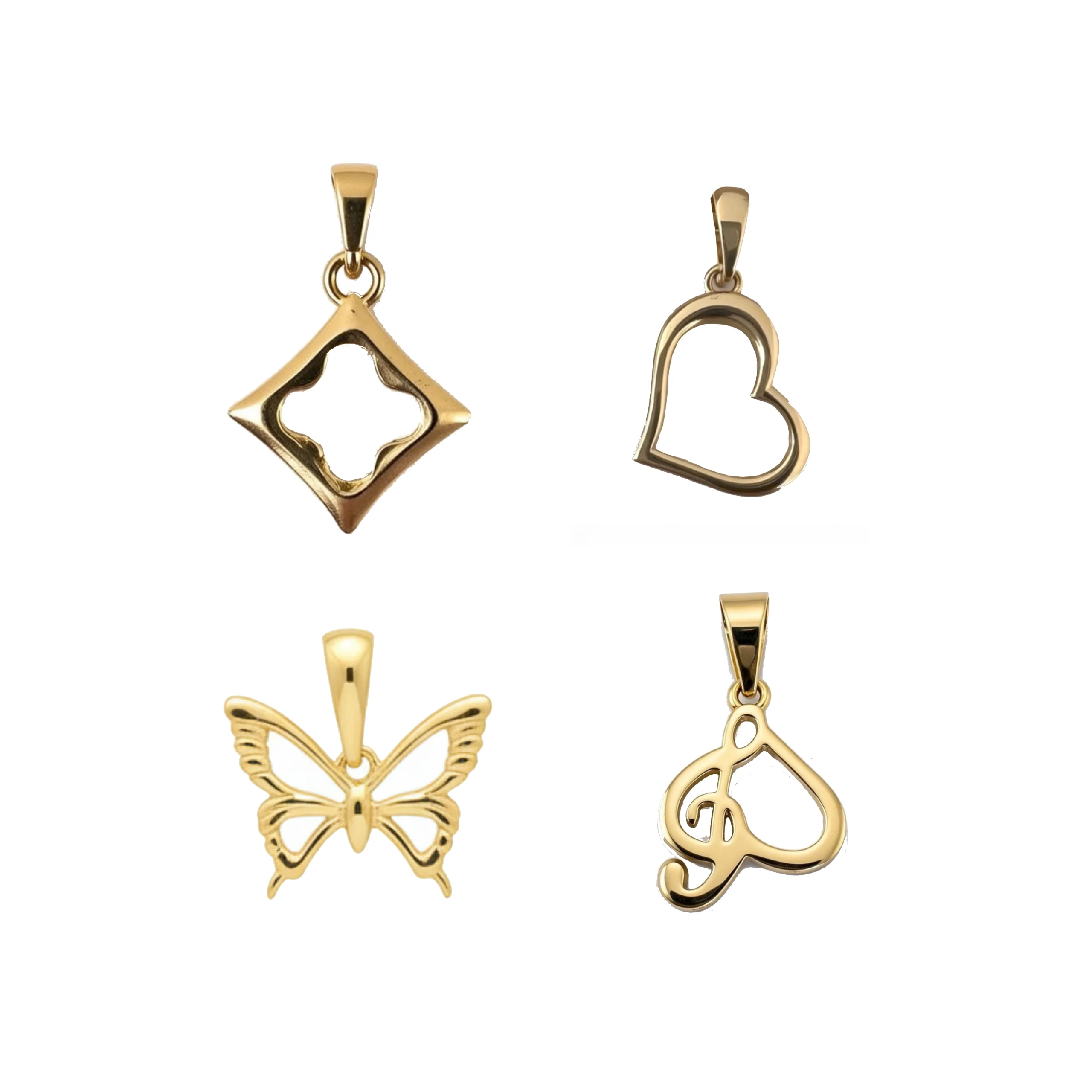 ست طلا چهار عددی پلاک گردنی طرح مرسانا