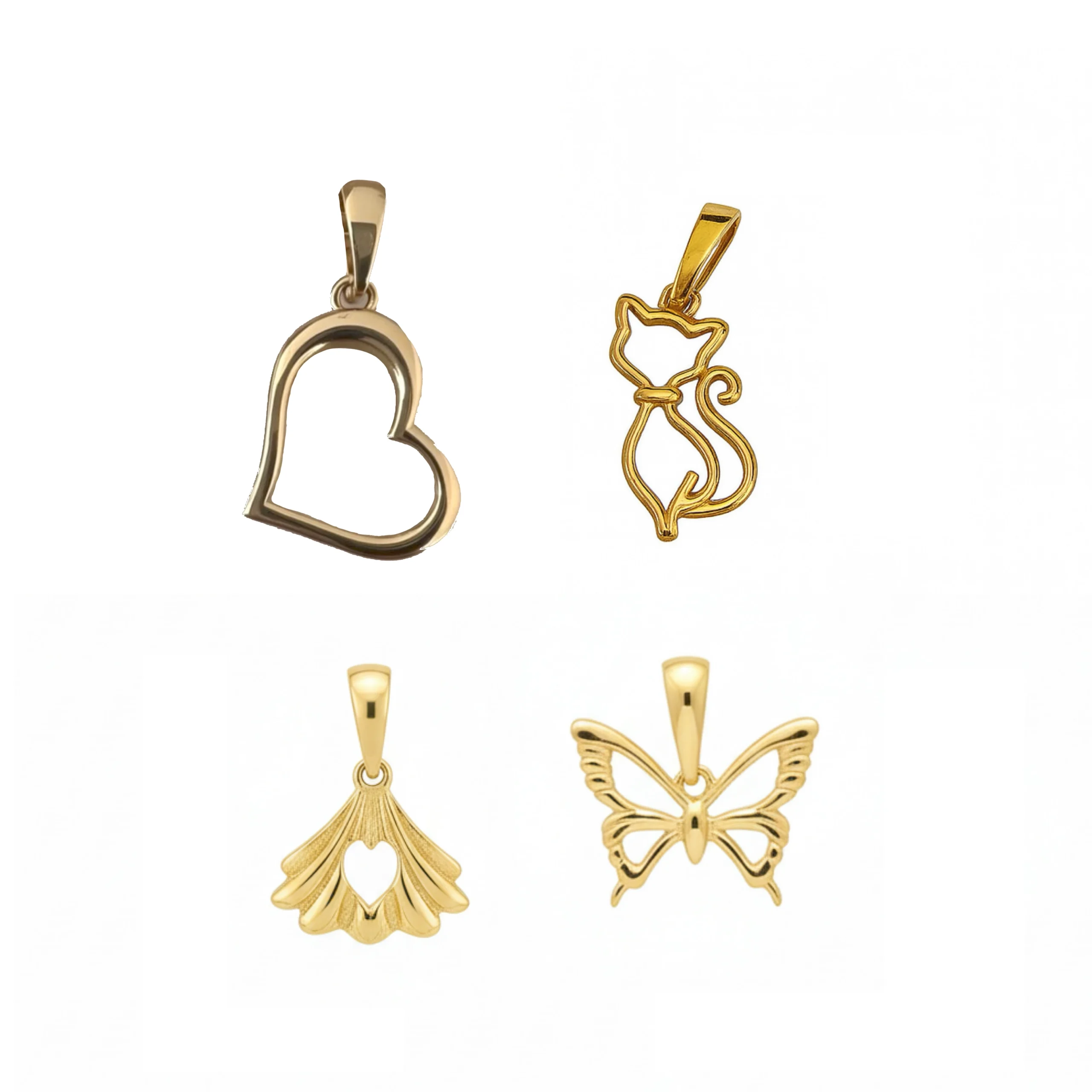 ست طلا چهار عددی پلاک گردنی طرح هانا