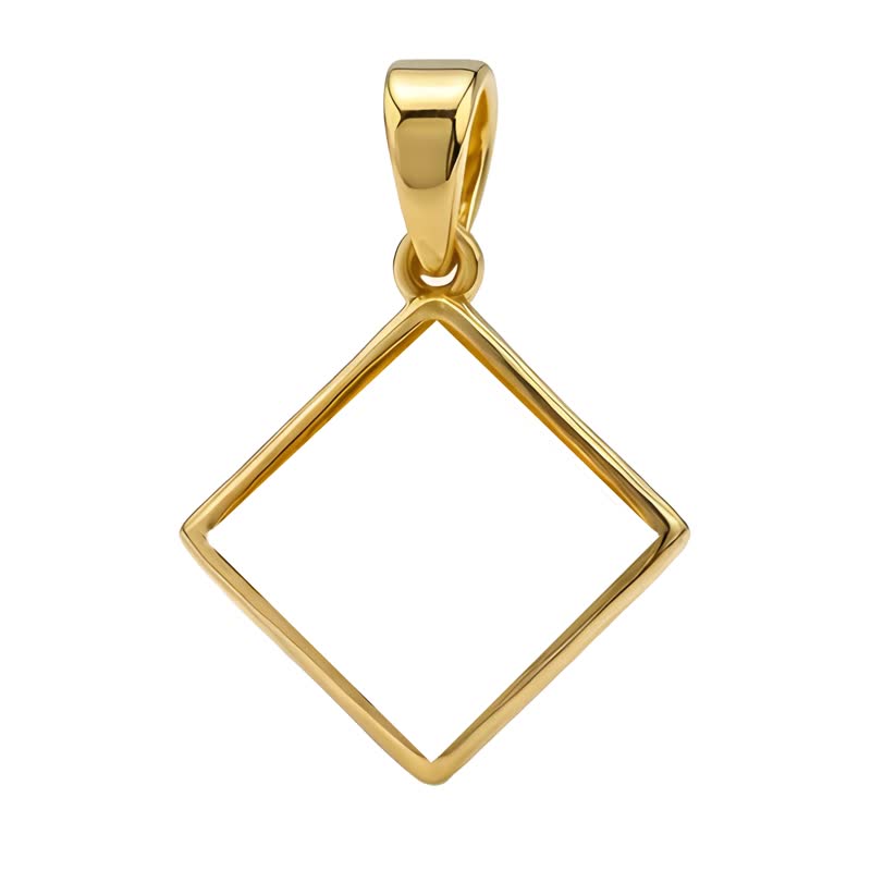 پلاک گردنی طلا مینیمالیست طرح لوزی تو خالی